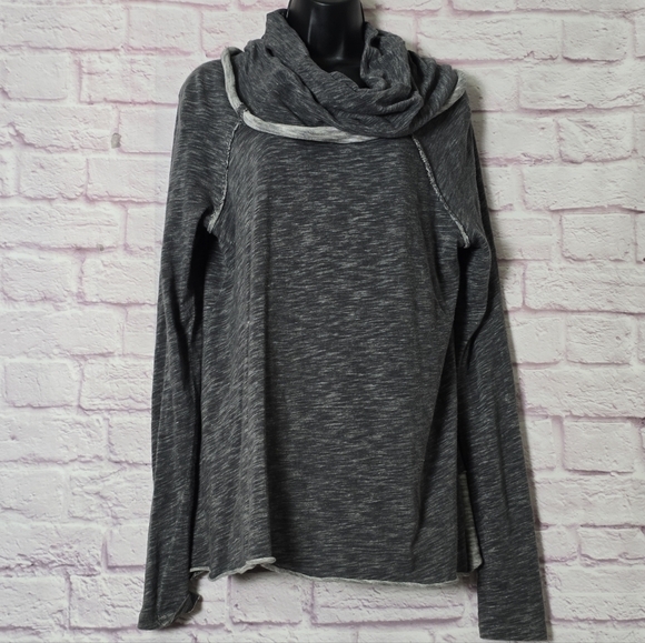 Free People Beach Grey Turtleneck  100% Cotton Tunic Sweater  Size Small - Picture 5 of 10